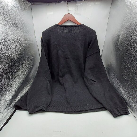 Work In Progress Women’s Black Sweater Size XL 18 / 20 Sequins Bow - Picture 2 of 8